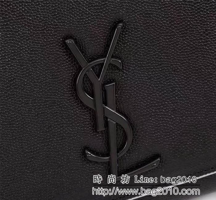 YSL聖羅蘭 黑白配 魚子醬牛皮球紋 鏈條單肩斜挎包 26812 YAS1040